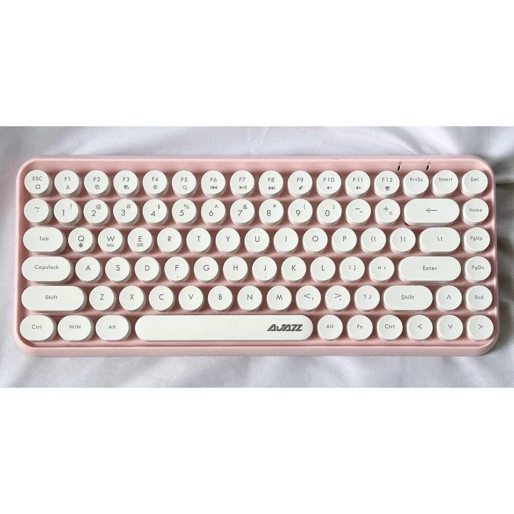AJAZZ 308i Wireless Bluetooth Keyboard, Mini Portable Typewriter Retro Round